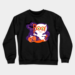 Boo! a halloween ghost Crewneck Sweatshirt